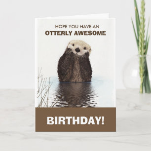 Cute Otter Wildlife Image Happy Birthday Card
