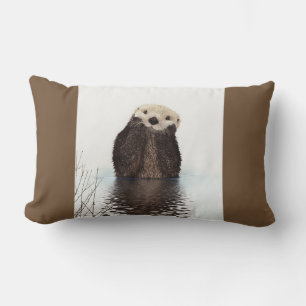 Cute Otter Wildlife Image Lumbar Cushion