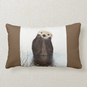 Cute Otter Wildlife Image Lumbar Cushion