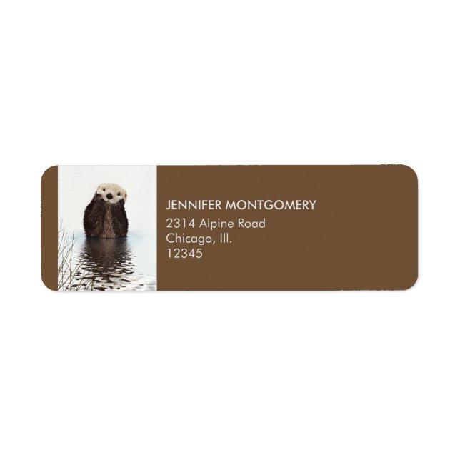 Cute Otter Wildlife Image Return Address Label (Front)