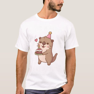 Cute Otter With Birthday Cake Have A Party Like No T-Shirt