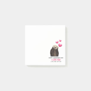 Cute Otter with Hearts Valentine's Day Humour Post-it Notes