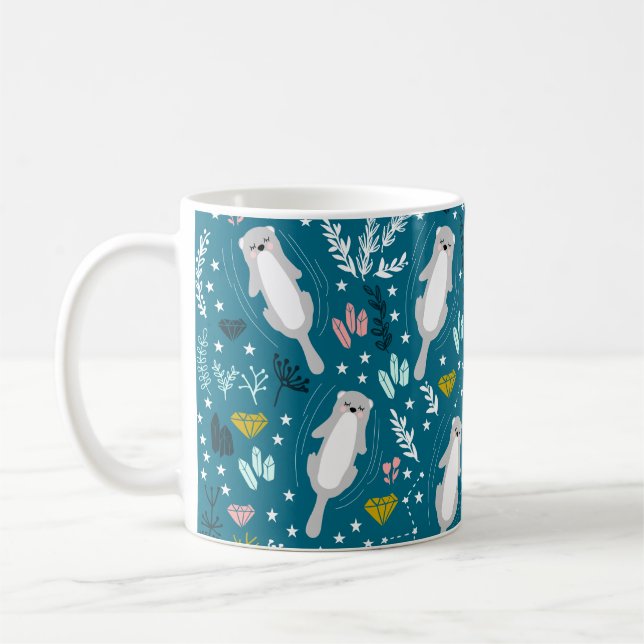 Cute Otters Coffee Mug (Left)