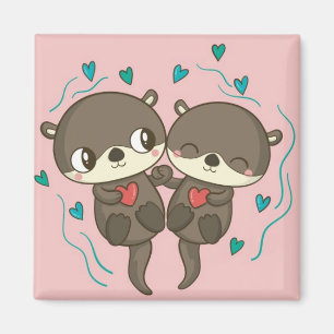 Cute Otters Magnet
