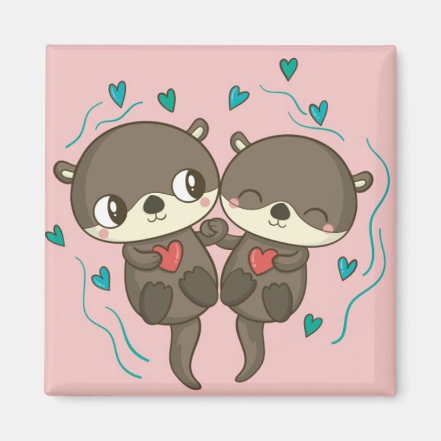 Cute Otters Magnet (Front)