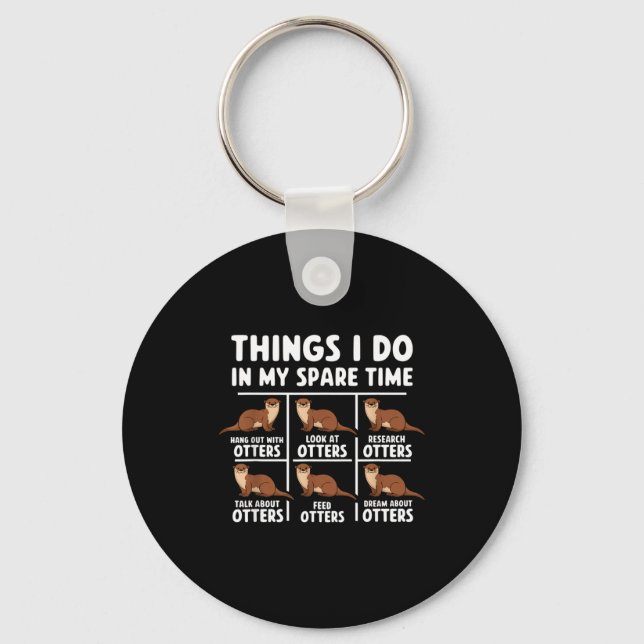Cute Otters Things Spare Time Ocean Key Ring (Front)
