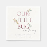 Cute Our Little Bug Pink Dragonfly Baby Shower