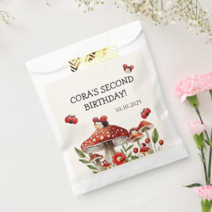 Cute Our Little Ladybug Girl Birthday Favour Bag
