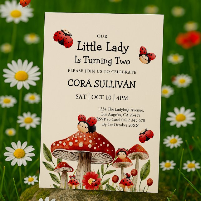 Cute Our Little Ladybug Girl Birthday Invitation (Creator Uploaded)