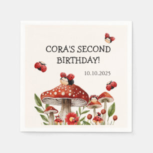 Cute Our Little Ladybug Girl Birthday Napkin