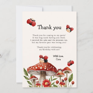 Cute Our Little Ladybug Girl Birthday Thank You Card