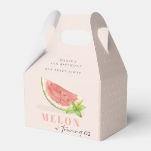Cute Our Little Melon Blush Any Age Birthday Favour Box