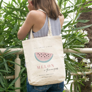 Cute Our Little Melon Pink Pastel Any Age Birthday Tote Bag