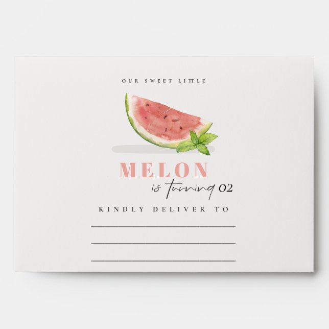 Cute Our Little Melon Red Green Any Age Birthday Envelope (Front)