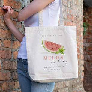 Cute Our Little Melon Watercolor Any Age Birthday Tote Bag