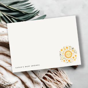 Cute Our Little Sunshine Boho Sun Baby Shower Card