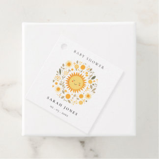 Cute Our Little Sunshine Boho Sun Baby Shower Favour Tags