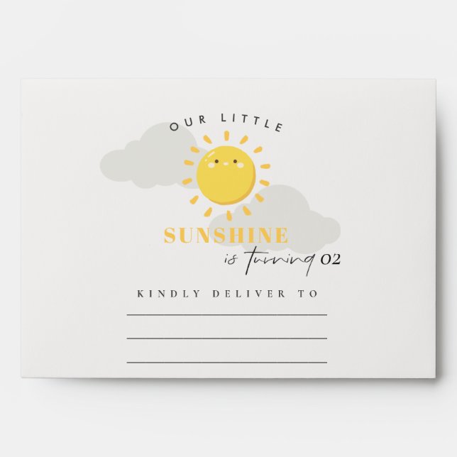 Cute Our Little Sunshine Yellow Any Age Birthday Envelope (Front)