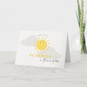 Cute Our Little Sunshine Yellow Any Age Birthday Thank You Card