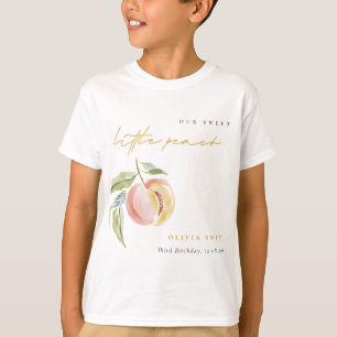 Cute Our Little Sweet Peach Watercolor Birthday T-Shirt
