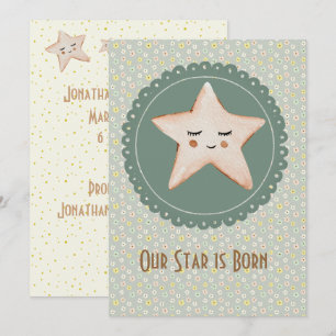 Cute Our Star is Born Boy or Girl  Birth Announcement