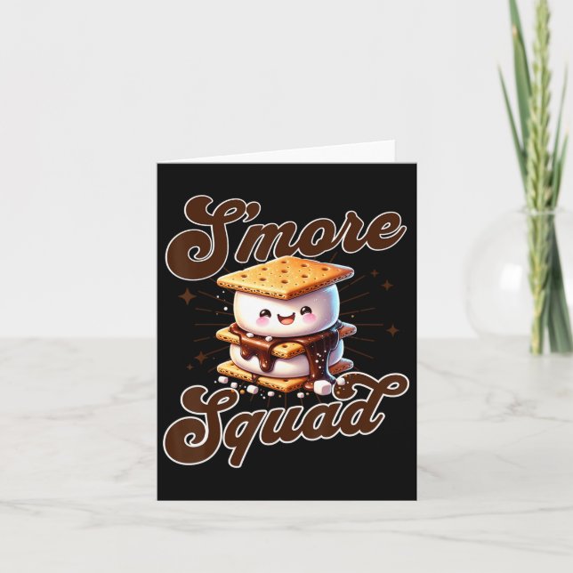 Cute Outdoor Smore Squad Camping Family Matching S Card (Front)