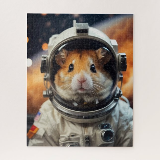 Cute Outer Space Astronaut Hamster  Jigsaw Puzzle (Vertical)