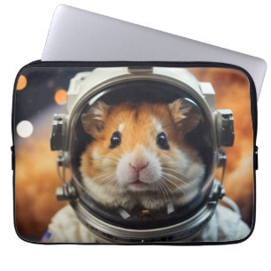 Cute Outer Space Astronaut Hamster  Laptop Sleeve