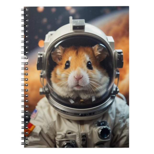 Cute Outer Space Astronaut Hamster  Notebook (Front)