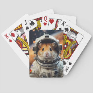 Cute Outer Space Astronaut Hamster  Playing Cards