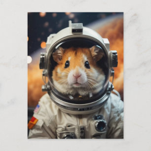 Cute Outer Space Astronaut Hamster  Postcard