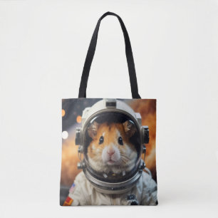 Cute Outer Space Astronaut Hamster Tote Bag