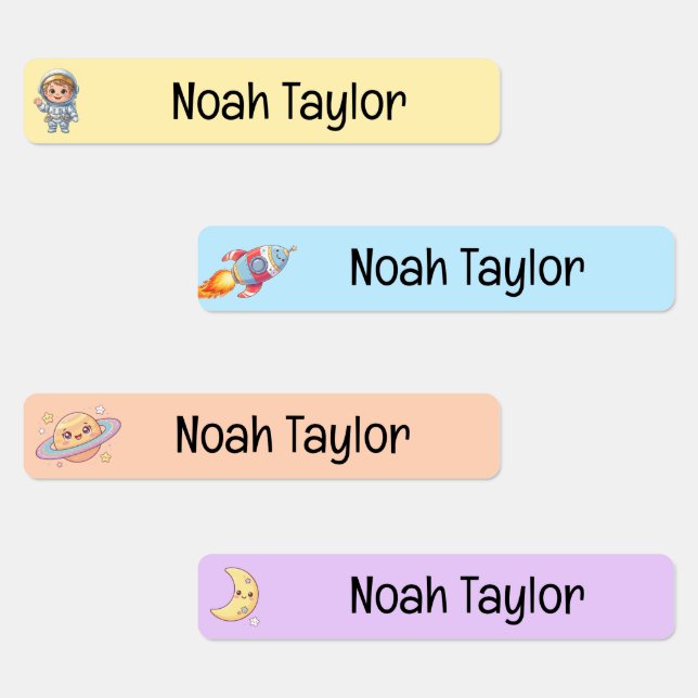 Cute Outer Space Pastel Kids Personalised Name (Group)