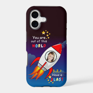Cute Outer Space Rocket Ship Blast Off Birthday