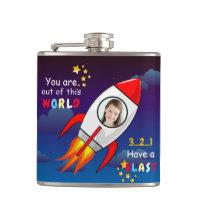 Cute Outer Space Rocket Ship Blast Off Birthday