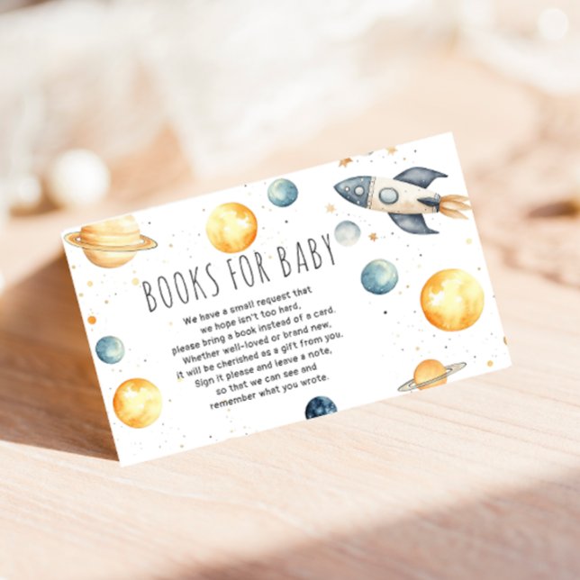 Cute Outer Space Starry Baby Shower Book Request  Enclosure Card (Creator Uploaded)