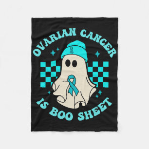 Cute Ovarian Cancer Is Boo Sheet Halloween Ghost T Fleece Blanket