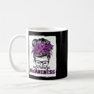 Cute Overdose Awareness Messy Hair Bun For Women Coffee Mug