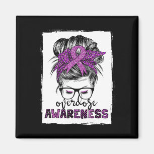 Cute Overdose Awareness Messy Hair Bun For Women Magnet