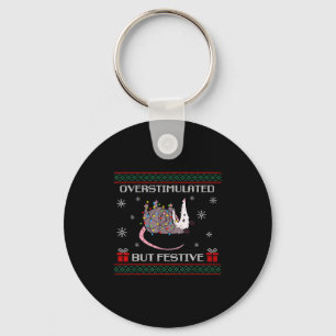 Cute Overstimulated But Festive Funny Ssum Ugly Ch Key Ring