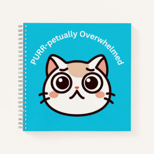 Cute Overwhelmed Cat Notebook