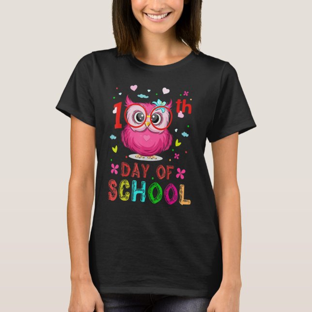 Cute Owl 100th Day Of School Shirt 100 Days Smarte (Front)