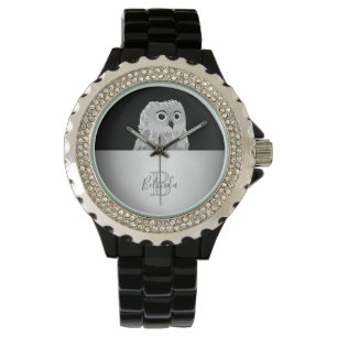 Cute Owl Animal Monogram Watch