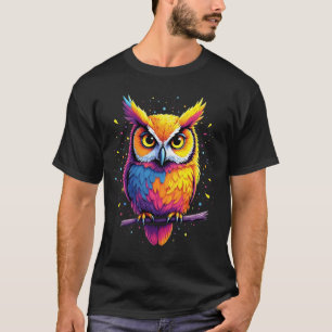 Cute Owl artwork Owl Nocturnal Bird Lover T-Shirt