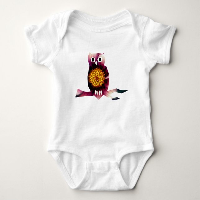 Cute owl Baby Jersey Bodysuit (Front)