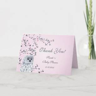 Cute Owl Baby Shower Thank You Card