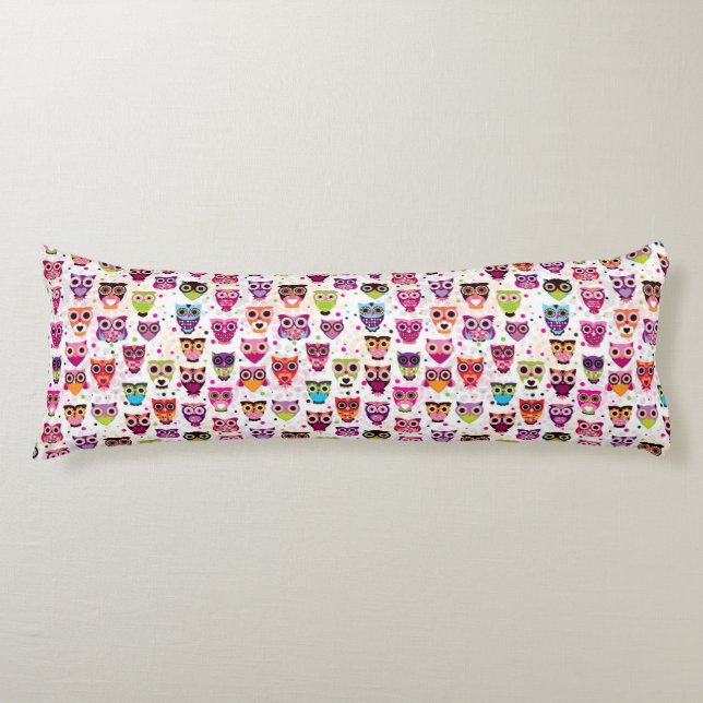 Cute owl background pattern for kids body cushion (Front)