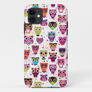 Cute owl background pattern for kids iPhone 11 case