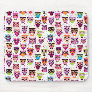 Cute owl background pattern for kids mouse pad