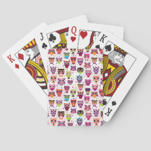 Cute owl background pattern for kids playing cards